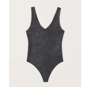 Abercrombie V-Neck Faux Leather Bodysuit